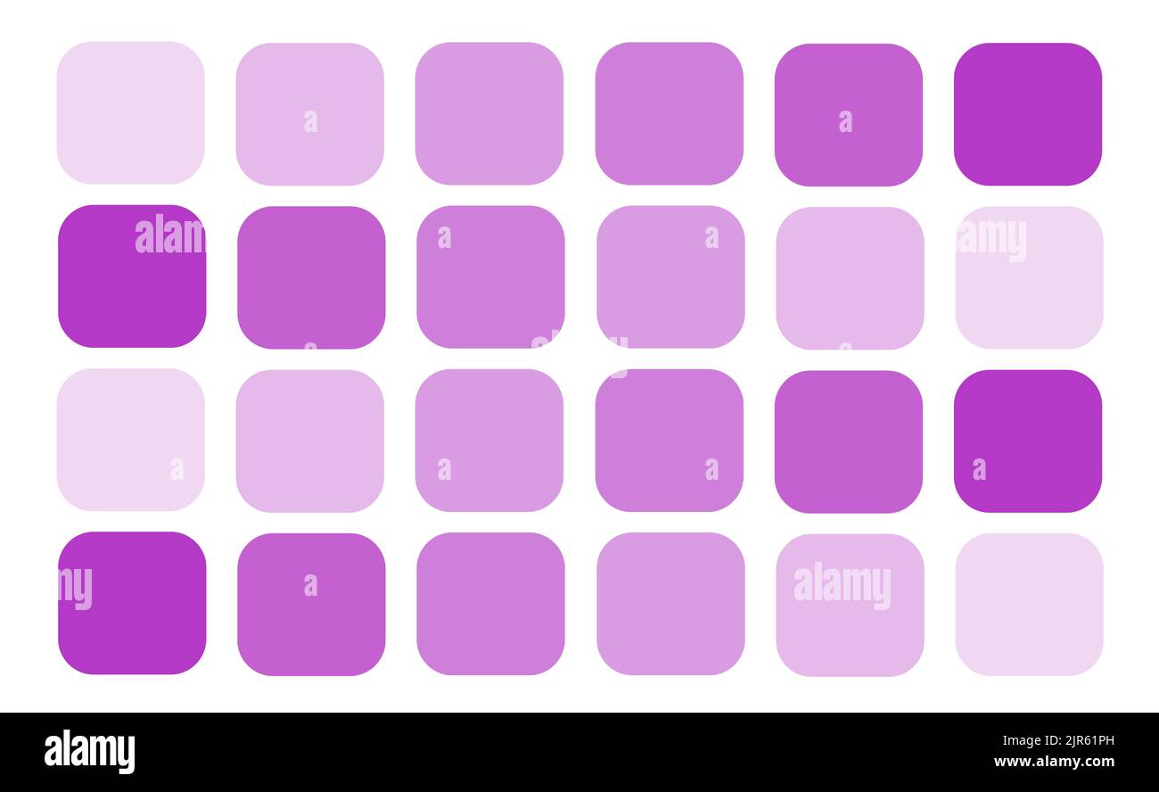 An illustration of squares with rounded corners of varied colors Foto Stock