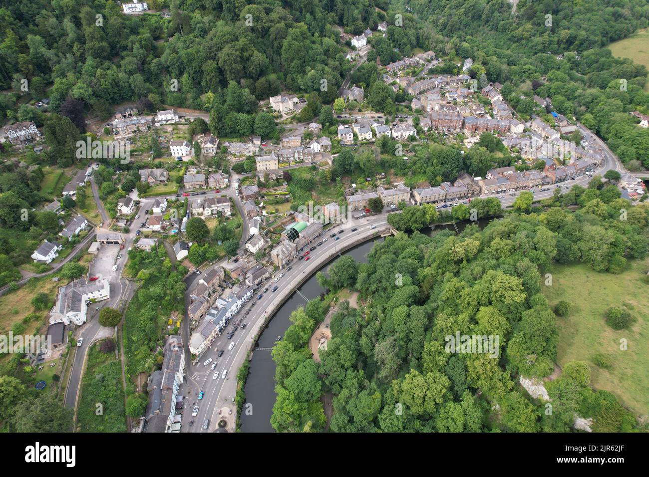 Matlock bagno Derbyshire Inghilterra drone vista aerea Foto Stock