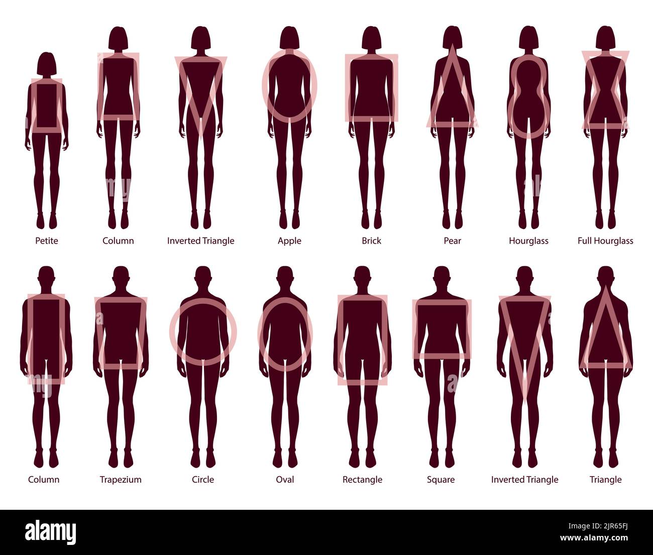 Set di modelli donna uomo corpo modelli di silhouette. Illustrazione vettoriale maschile e femminile in stile cartoon 9 dimensioni testa gentlemen e lady figure view. Vettore contorno isolato ragazzo e ragazza per illustrazione. Illustrazione Vettoriale