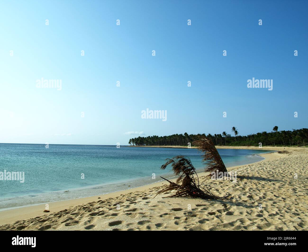 Paradise destinazione di viaggio in una serena spiaggia di sabbia bianca relax. Foto Stock