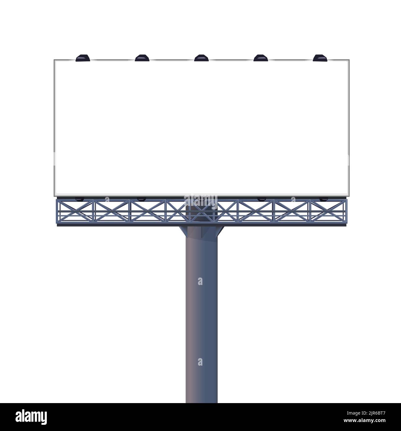 Affissioni lato strada. Scheda informativa pubblicitaria autostrada. Promozione commerciale banner realistico vuoto. Simulazione di illustrazione vettoriale. Immagine stock in bianco Illustrazione Vettoriale