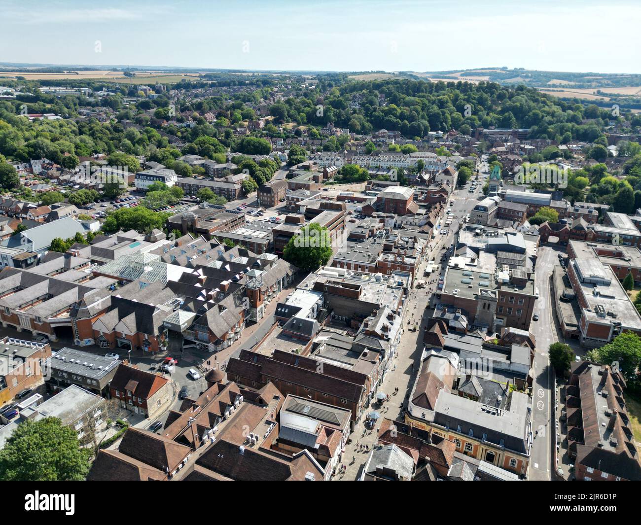 Arundel città West Sussex, Inghilterra drone vista aerea Foto Stock