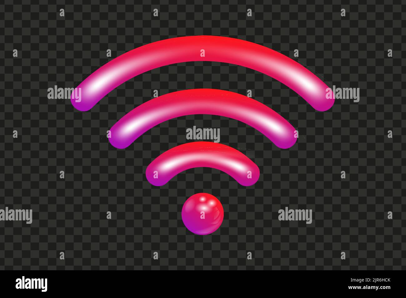 Icona WIFI 3D realistico. Simbolo della rete wireless. Illustrazione vettoriale isolata su sfondo bianco. Illustrazione Vettoriale