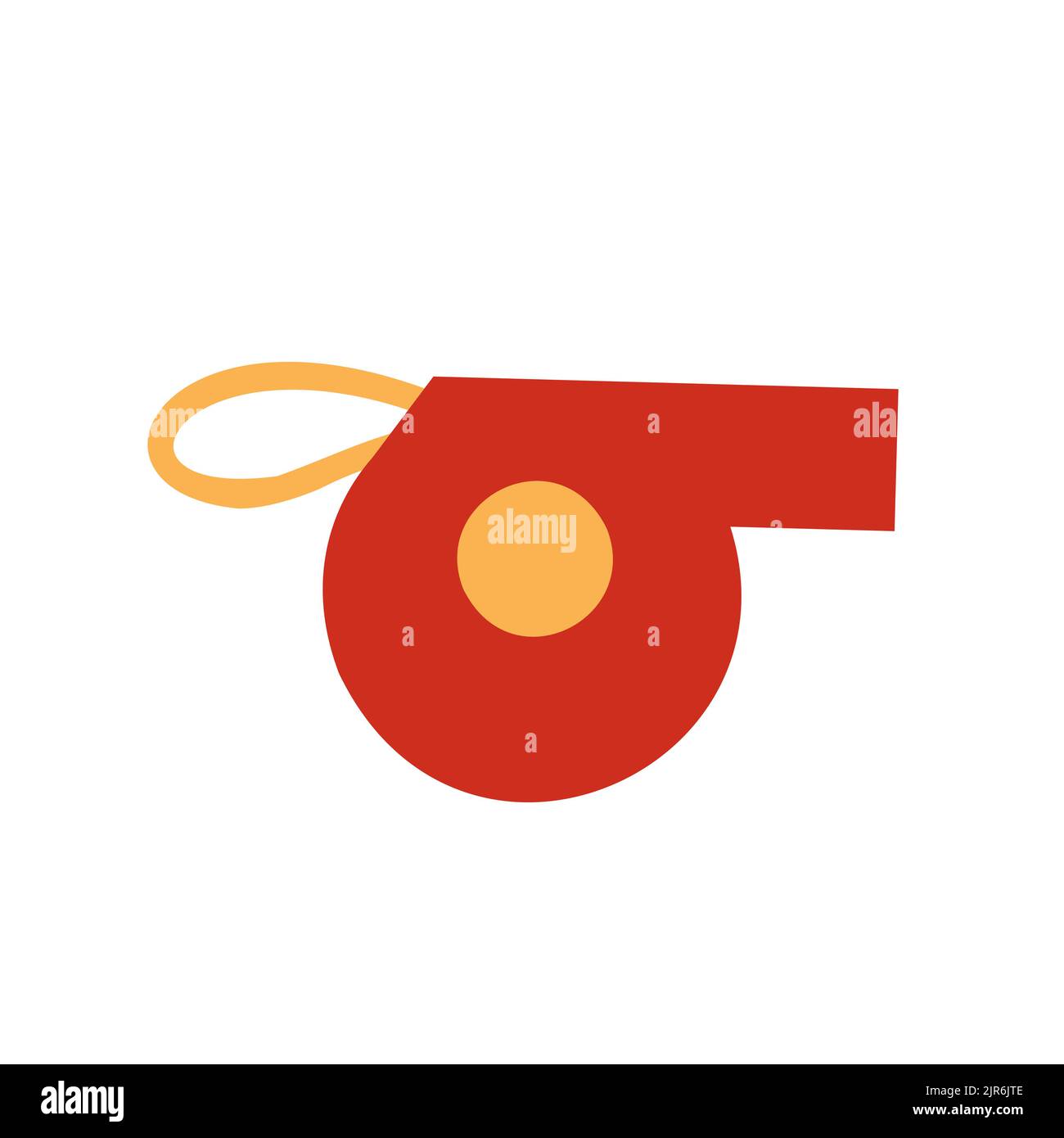 Fischietto come attributo dei tifosi di calcio. Partita di calcio. Elemento di progettazione. Illustrazione Vettoriale