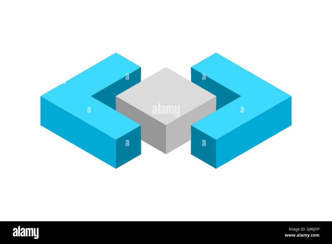 Icona parentesi angolari 3D. Simbolo di programmazione cubica. Non uguale, minore o maggiore di. Proiezione isometrica. Icona della lingua del programma. Segno matematico. Illustrazione Vettoriale