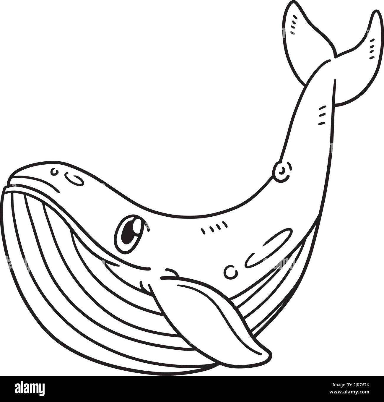 Blue Whale isolato colorazione pagina per bambini Illustrazione Vettoriale