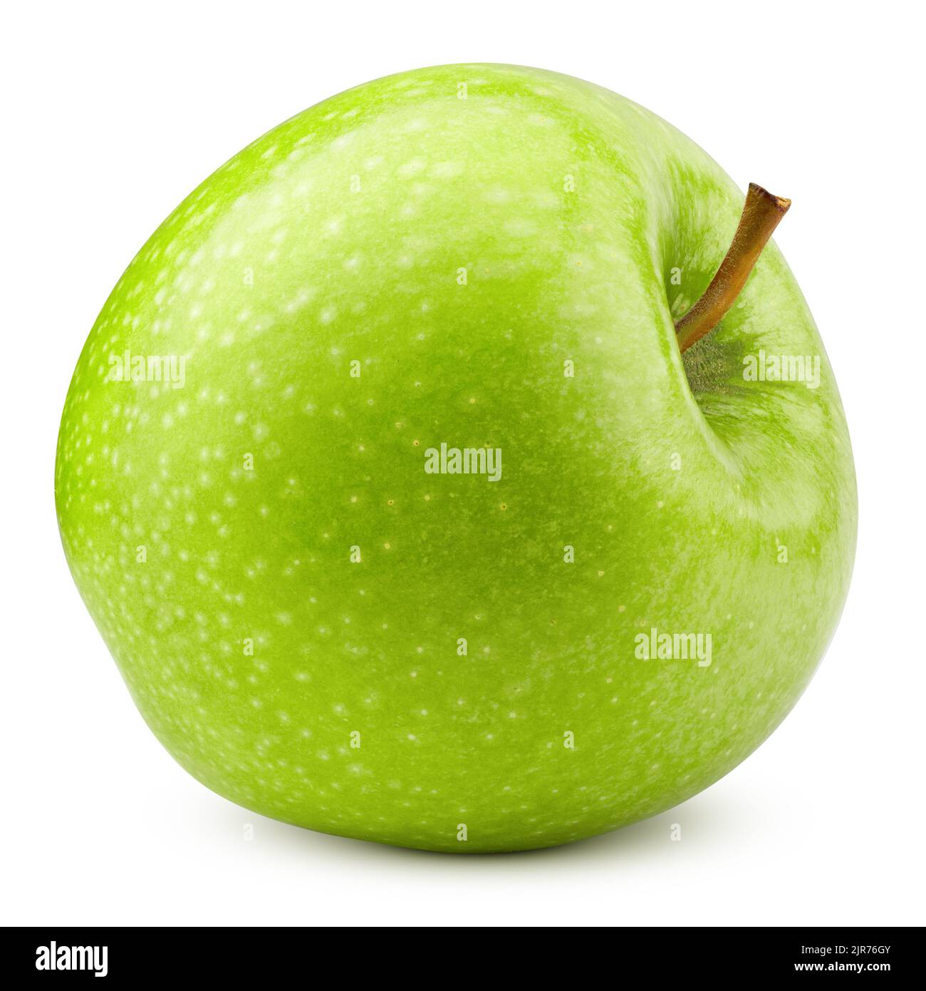Verde mela succosa isolati su sfondo bianco, percorso di clipping, tutta la profondità di campo Foto Stock