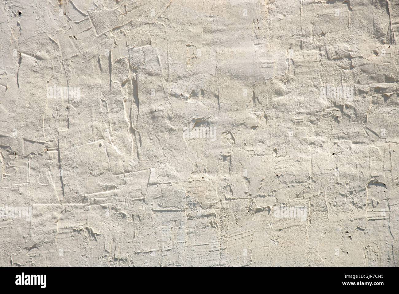 parete dipinta di bianco ruvido, sfondo, pavimento per testo Foto Stock