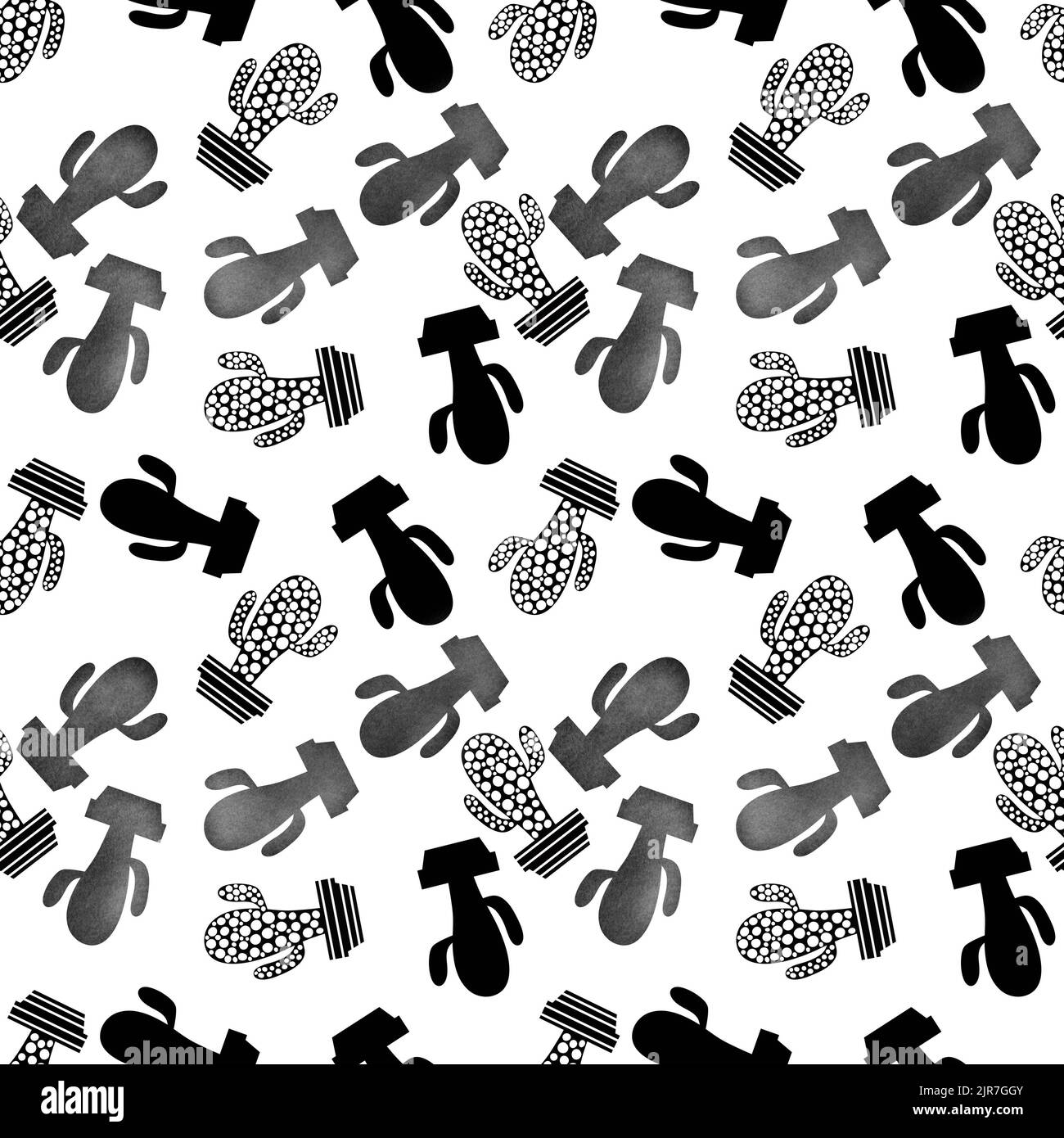 Cartoni animati estivi motivo floreale in cactus senza cuciture per stampe di abiti e accessori per bambini e carta da imballaggio Foto Stock