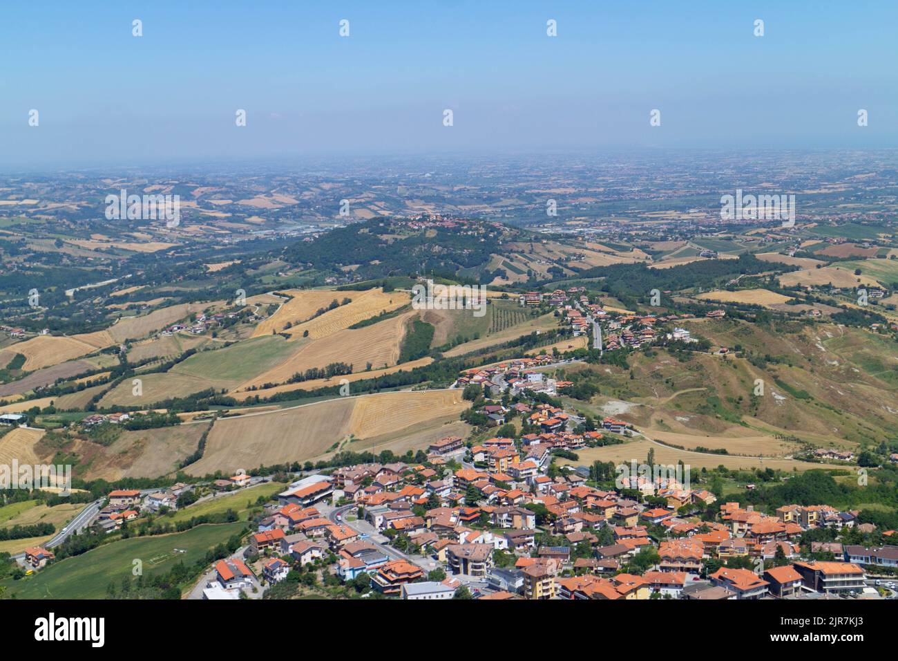 Vista panoramica dalla Repubblica di San Marino. Foto di alta qualità Foto Stock