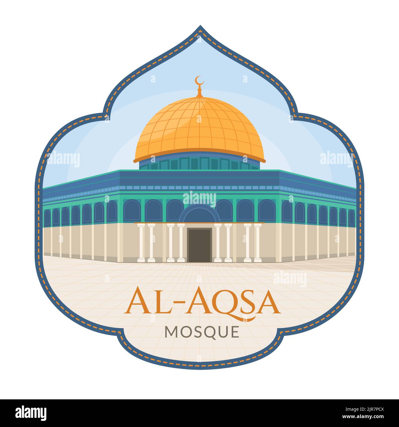 Al Aqsa Moschea Illustrazione Illustrazione Vettoriale