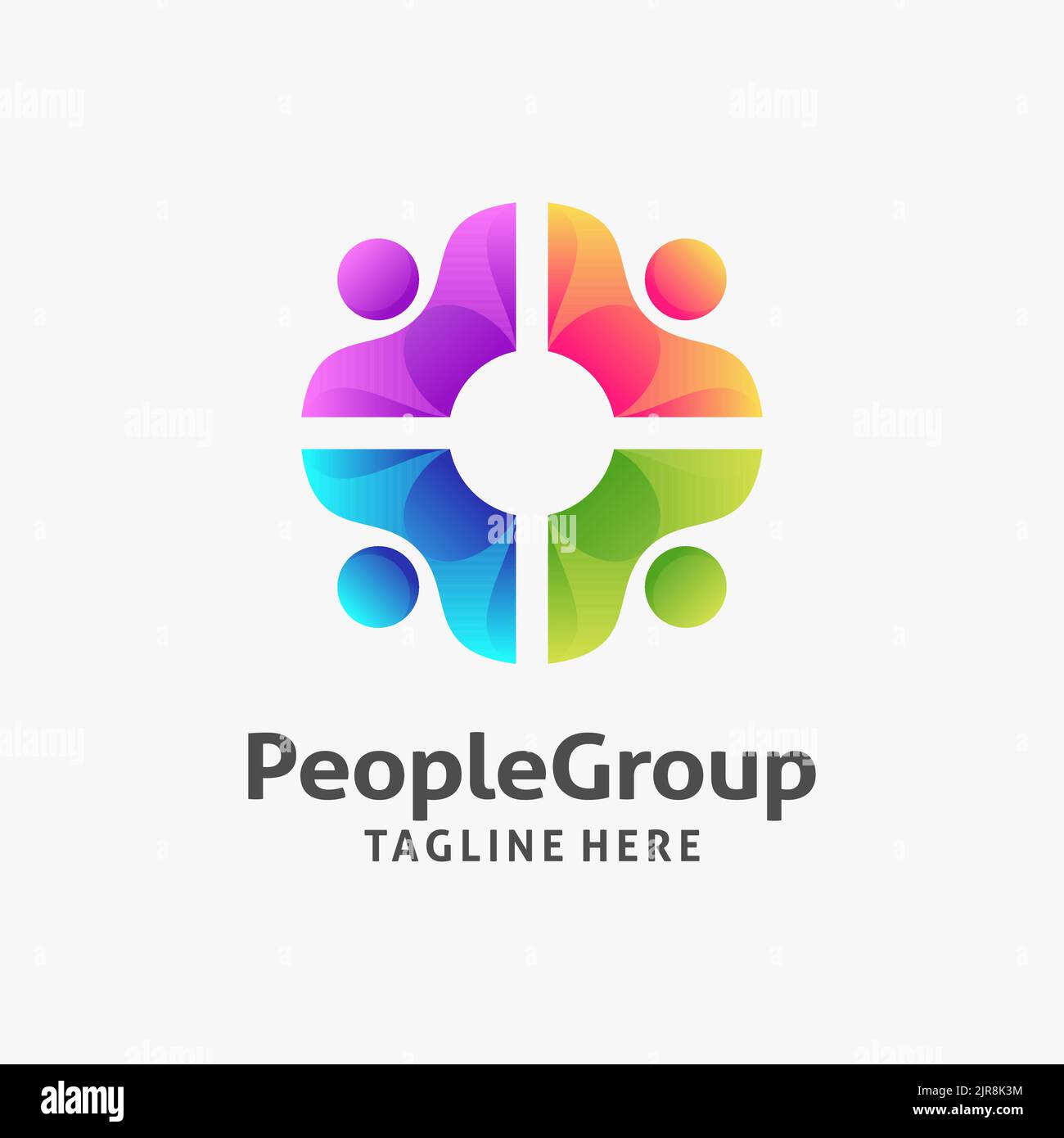 Design del logo del gruppo di persone Illustrazione Vettoriale