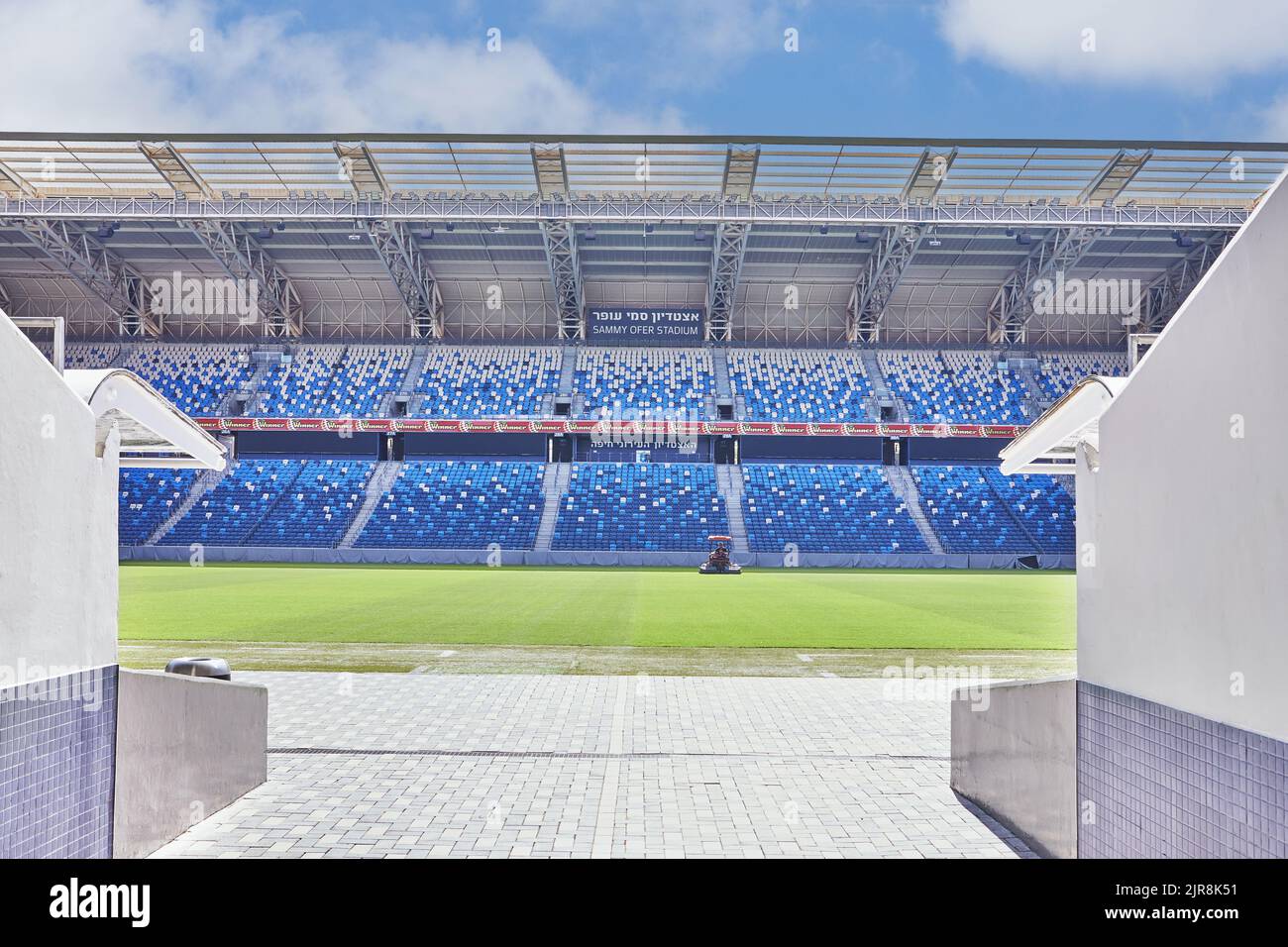 Stadio Sammy Ofer di Haifa. Campo da calcio. Foto Stock