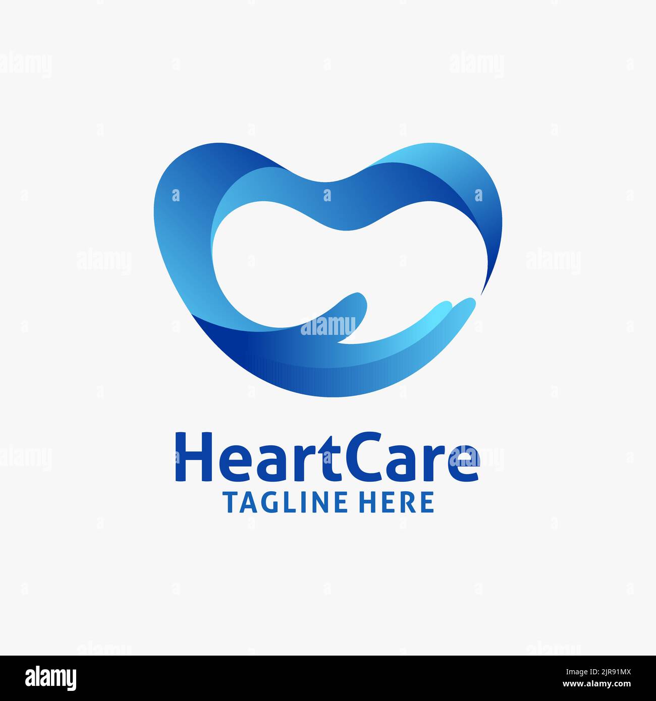 Design del logo Heart Care Illustrazione Vettoriale