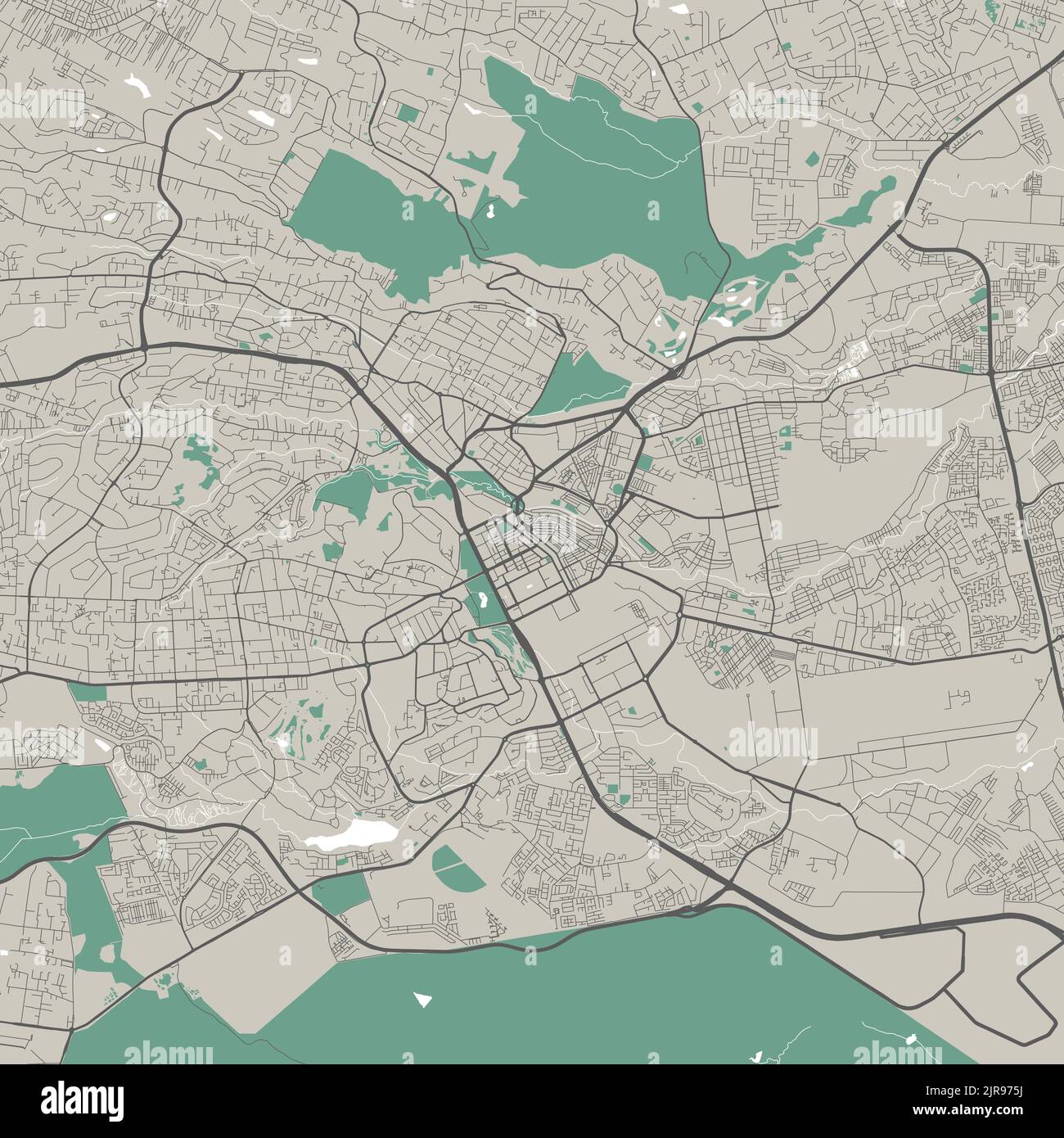 Mappa vettoriale di Nairobi, Kenya. Città urbana in Kenya, America. Illustrazione del poster della mappa stradale. Mappa di Nairobi art. Illustrazione Vettoriale