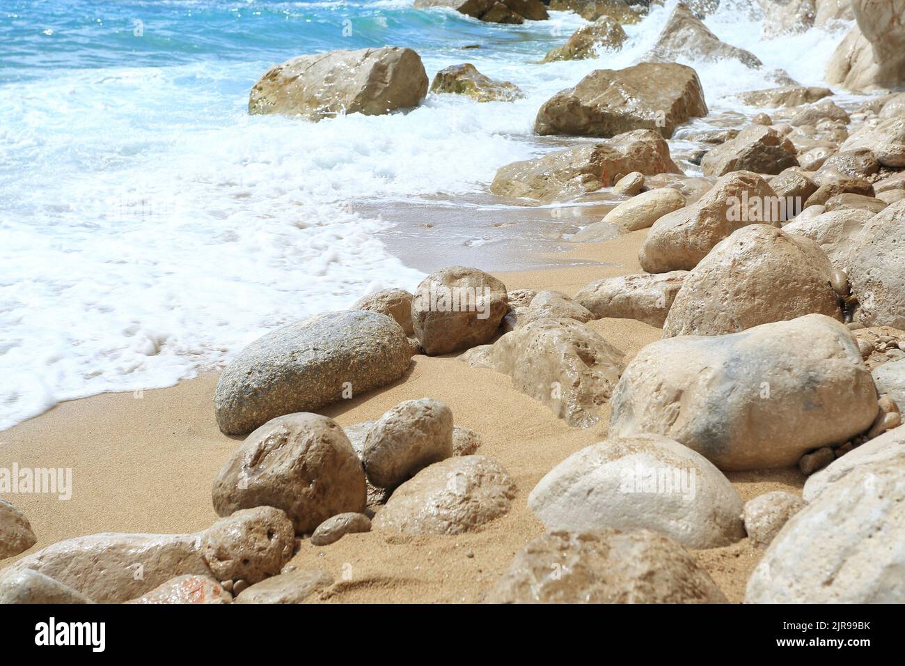 Pasjaca, la migliore spiaggia in Europa 2019., vicino a Dubrovnik destinazione di viaggio, mare Adriatico, Croazia Foto Stock