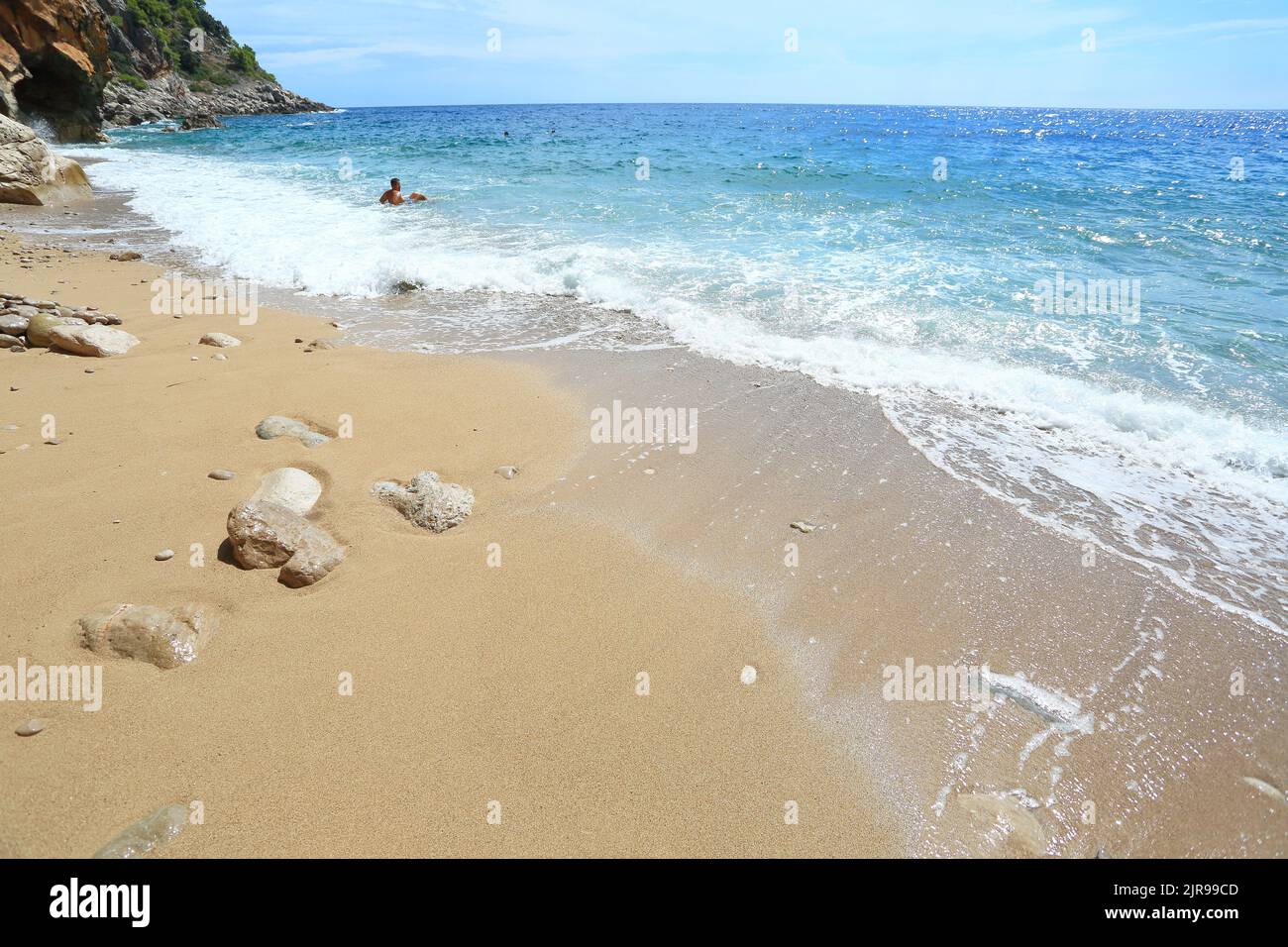 Pasjaca, la migliore spiaggia in Europa 2019., vicino a Dubrovnik destinazione di viaggio, mare Adriatico, Croazia Foto Stock