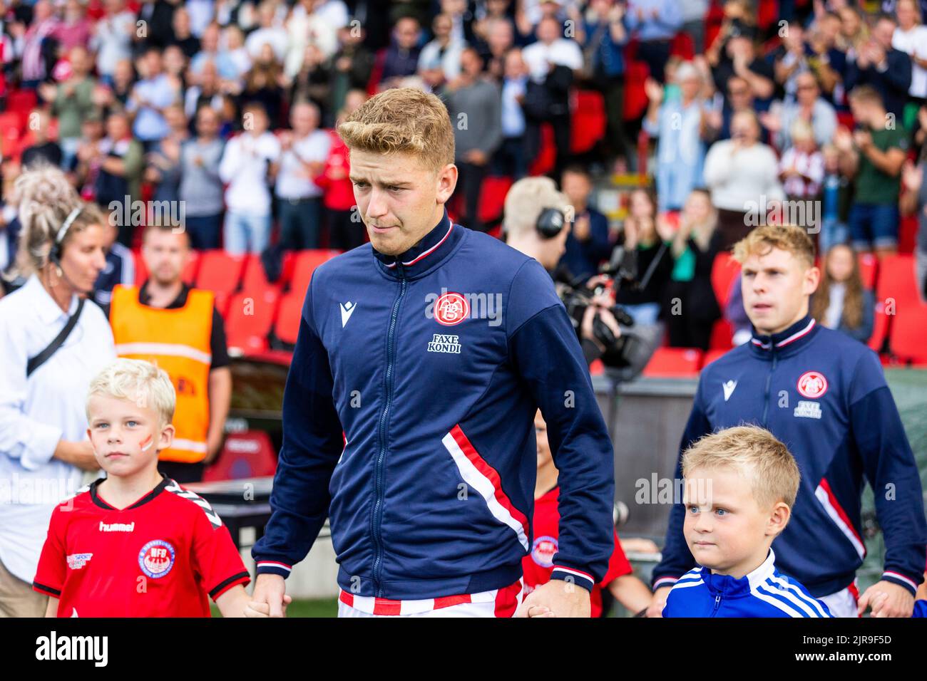 Aalborg, Danimarca. 21st, agosto 2022. Andreas Poulsen dell'AAB visto durante la partita Superliga del 3F tra Aalborg Boldklub e Broendby IF all'Aalborg Portland Park di Aalborg. (Photo credit: Gonzales Photo - Balazs Popal). Foto Stock