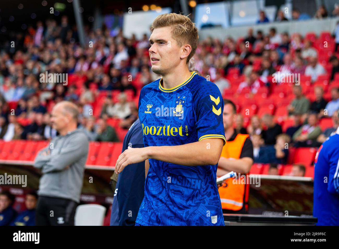 Aalborg, Danimarca. 21st, agosto 2022. Mathias Greve di Broendby SE visto durante la Superliga match 3F tra Aalborg Boldklub e Broendby IF all'Aalborg Portland Park di Aalborg. (Photo credit: Gonzales Photo - Balazs Popal). Foto Stock