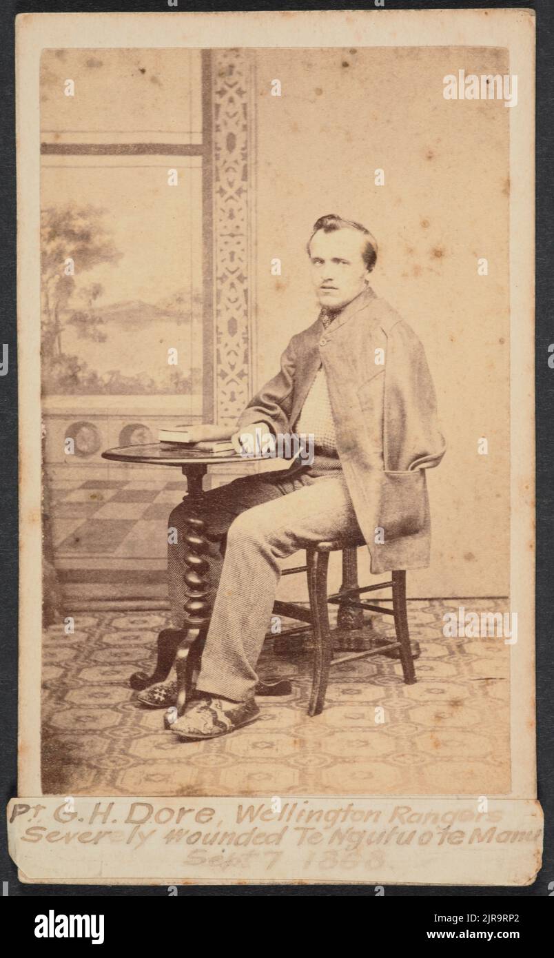 D.H. privata Dore, Wellington Rangers. Gravemente ferito te Ngutu o te Manu Settembre 7 1868, circa 1868, costruttore sconosciuto. Foto Stock