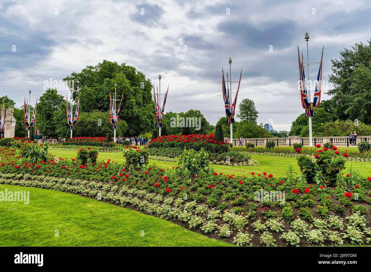 Il giardino Buckingham Palace a Londra Foto Stock