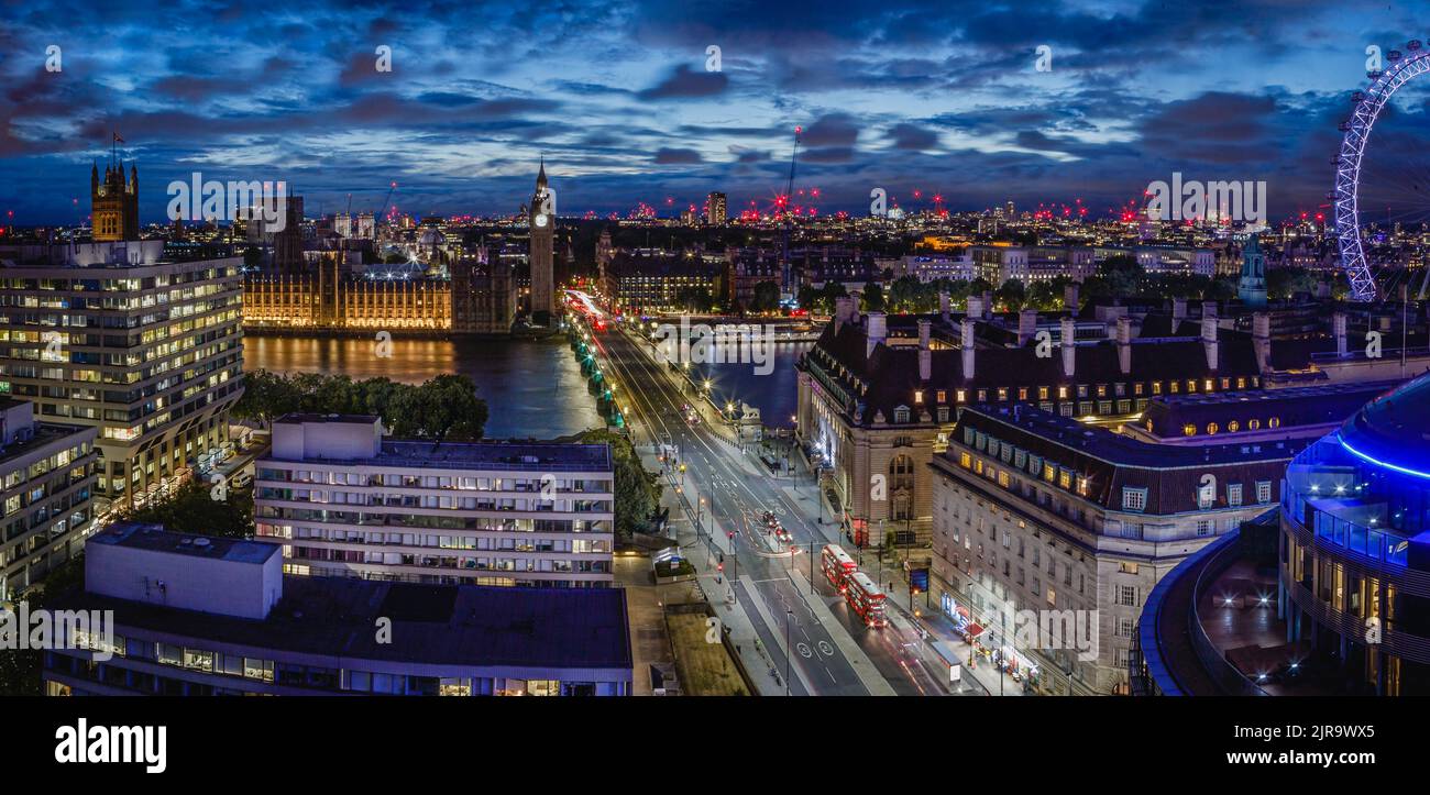 Una vista panoramica di Londra da Westminster. Foto Stock