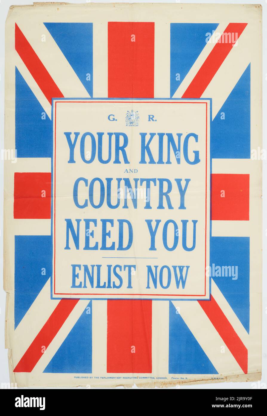 Poster, 'il vostro re e paese', novembre 1914, Regno Unito, dalla Commissione parlamentare di reclutamento, H.W. Ltd. Dono del Dipartimento della Difesa, 1919. Foto Stock