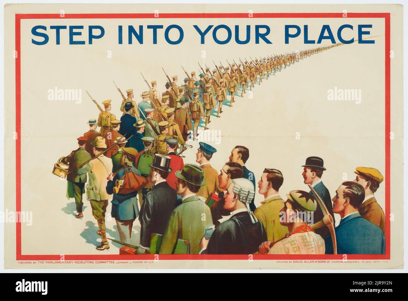 Poster "entra nel tuo posto", maggio 1915, Regno Unito, della Commissione parlamentare di reclutamento, David Allen & Sons Ltd. Trovato nella collezione, 2011. Foto Stock