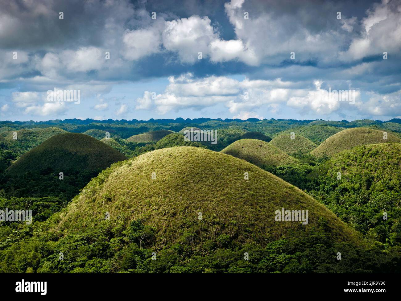 Le Chocolate Hills sono una formazione geologica turistica situata nella provincia di Bohol, nell'isola di Bohol, nelle Filippine Foto Stock