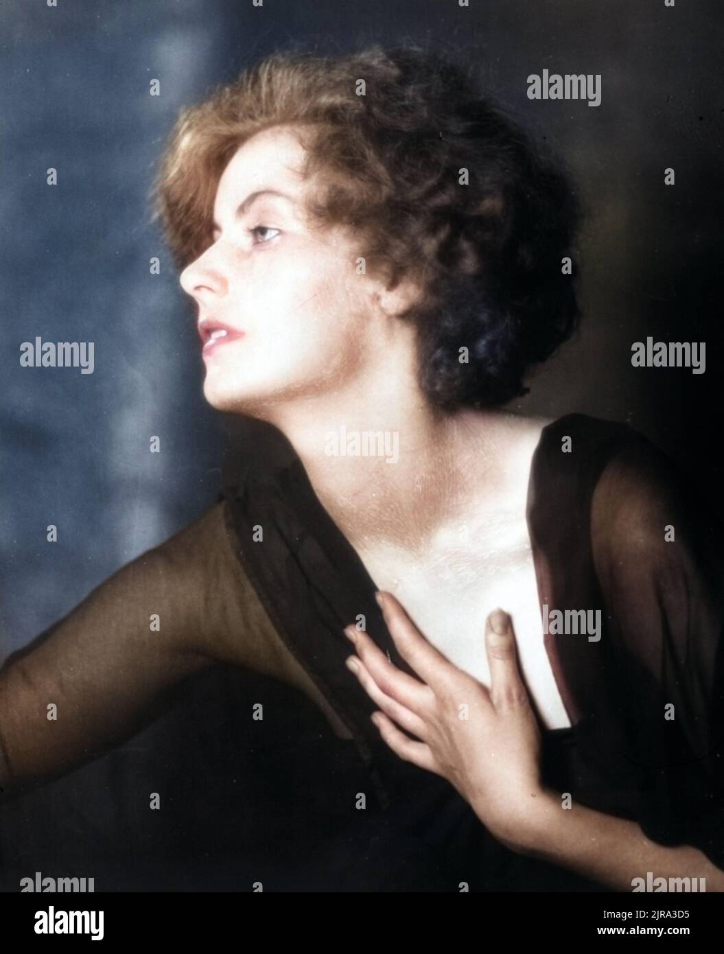 Ritratto Fotografia di Greta Garbo 1925 - Arnold Gennhe (1869-1942) fotografo colorato Foto Stock