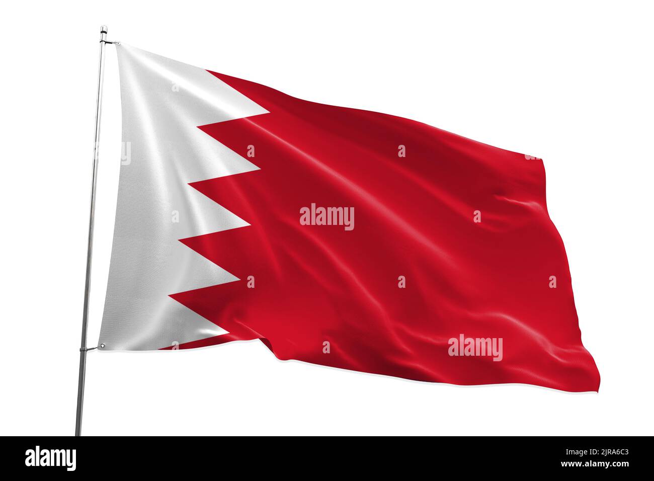 Bandiera nazionale del Bahrain, simbolo patriottico del paese, concep educativo e politico Foto Stock