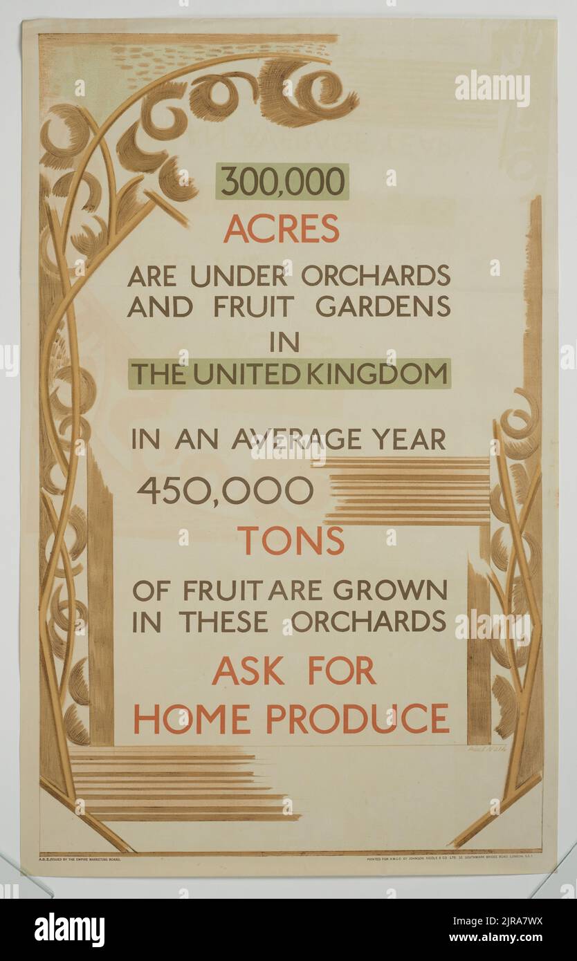 Poster, '300.000 Acres', 1930, Regno Unito, di Paul Nash, Johnson Riddle & Co. Ltd., H.M. Stationery Office, Empire Marketing Board. Trovato nella collezione, 2012. Foto Stock