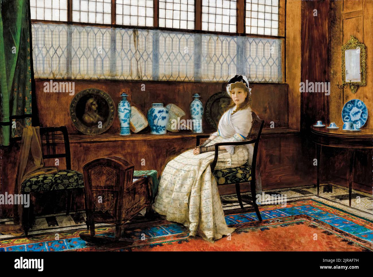 John Atkinson Grimshaw, la Cradle Song, pittura in olio su tela, 1878 Foto Stock