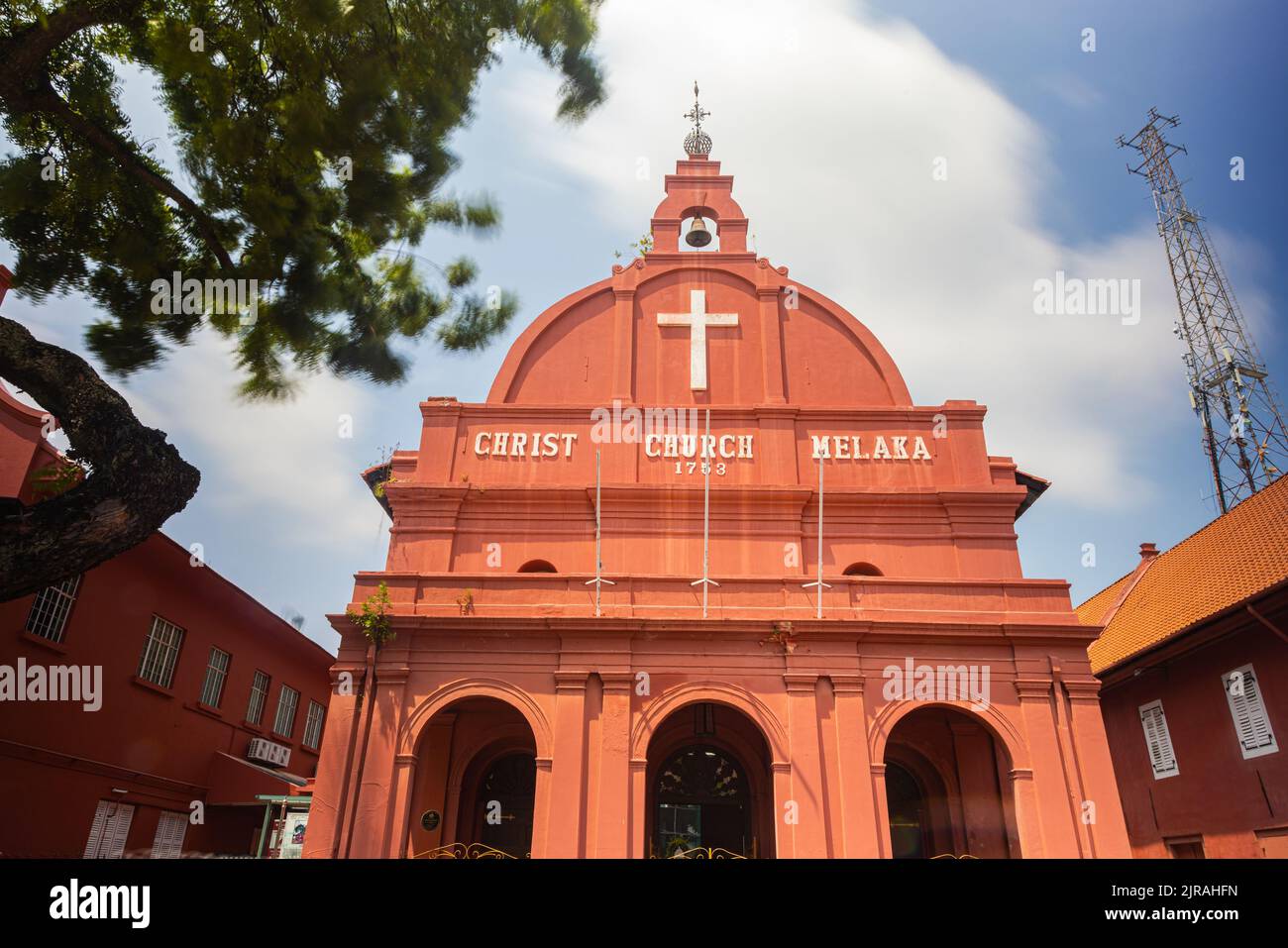 Malacca, Malesia - 10 agosto 2022: Chiesa di Cristo dentro. Il centro di Melaka. La più antica chiesa protestante funzionante in Malesia. Nuvole setose con l Foto Stock