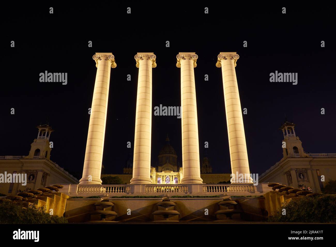 Le quattro colonne di Barcellona Foto Stock