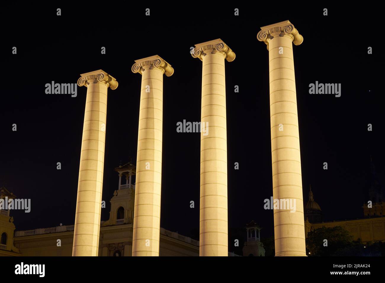 Le quattro colonne di Barcellona Foto Stock