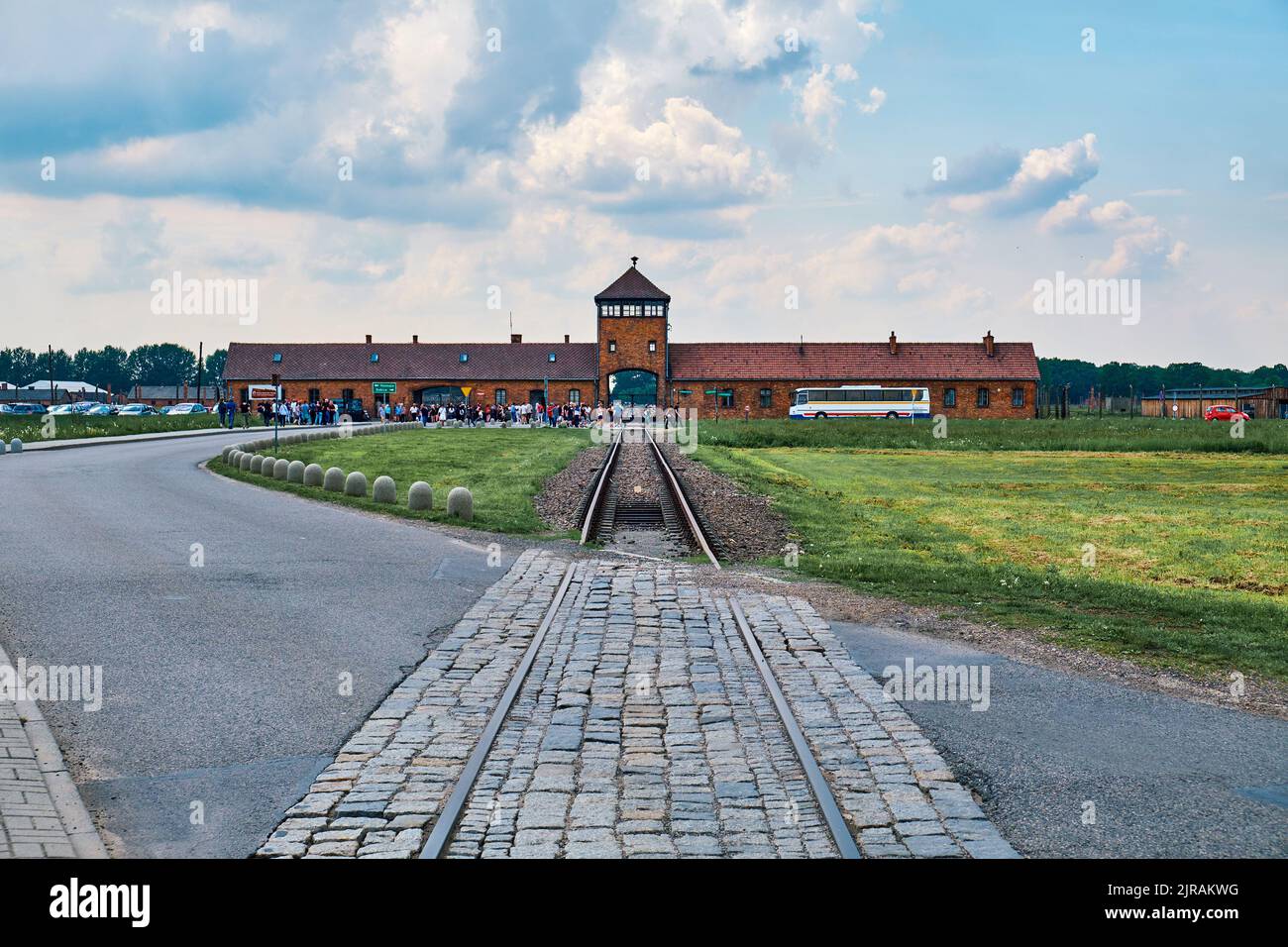 Campo di concentramento di Auschwitz II Birkenau Foto Stock