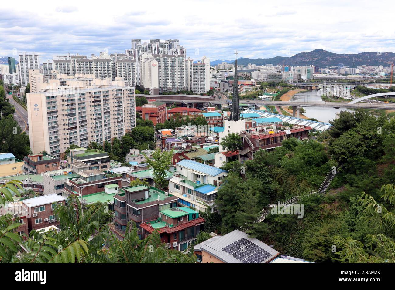 Vista da Eungbongsan a Seoul, Corea Foto Stock