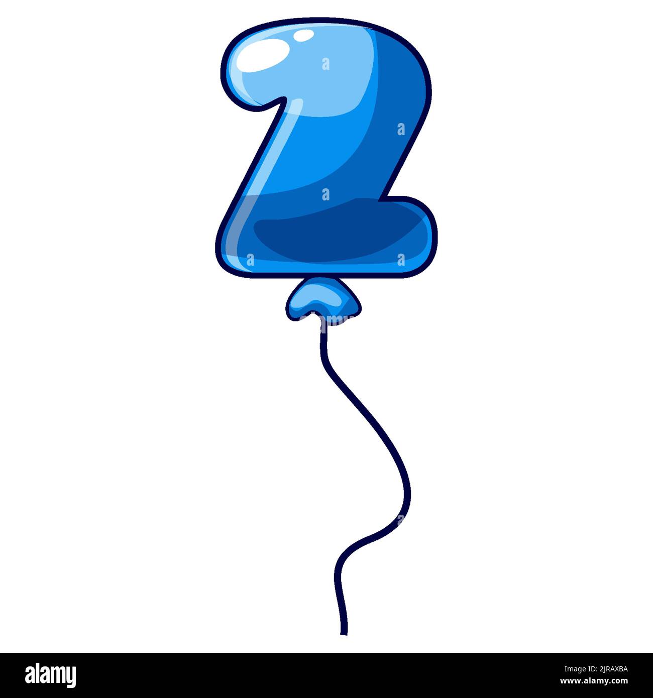 Fumetto numero 2 font numeri bambini. Figura due Illustrazione Vettoriale