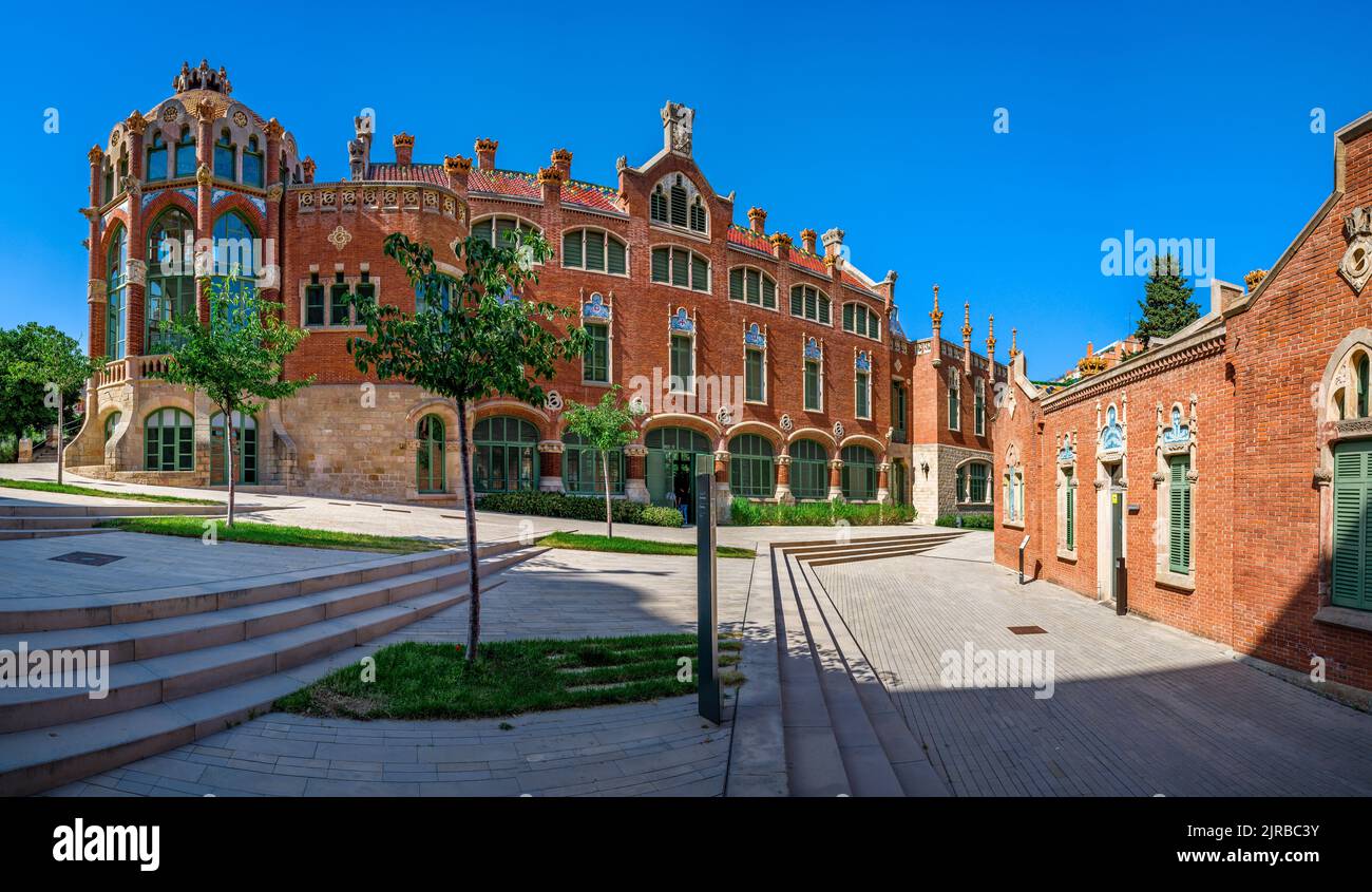 Sant Pau è il più grande complesso Art Nouveau, opera dell'architetto Lluis Domenech i Montaner, l'architetto di Modernisme, l'Art Nouveau catalano. Foto Stock