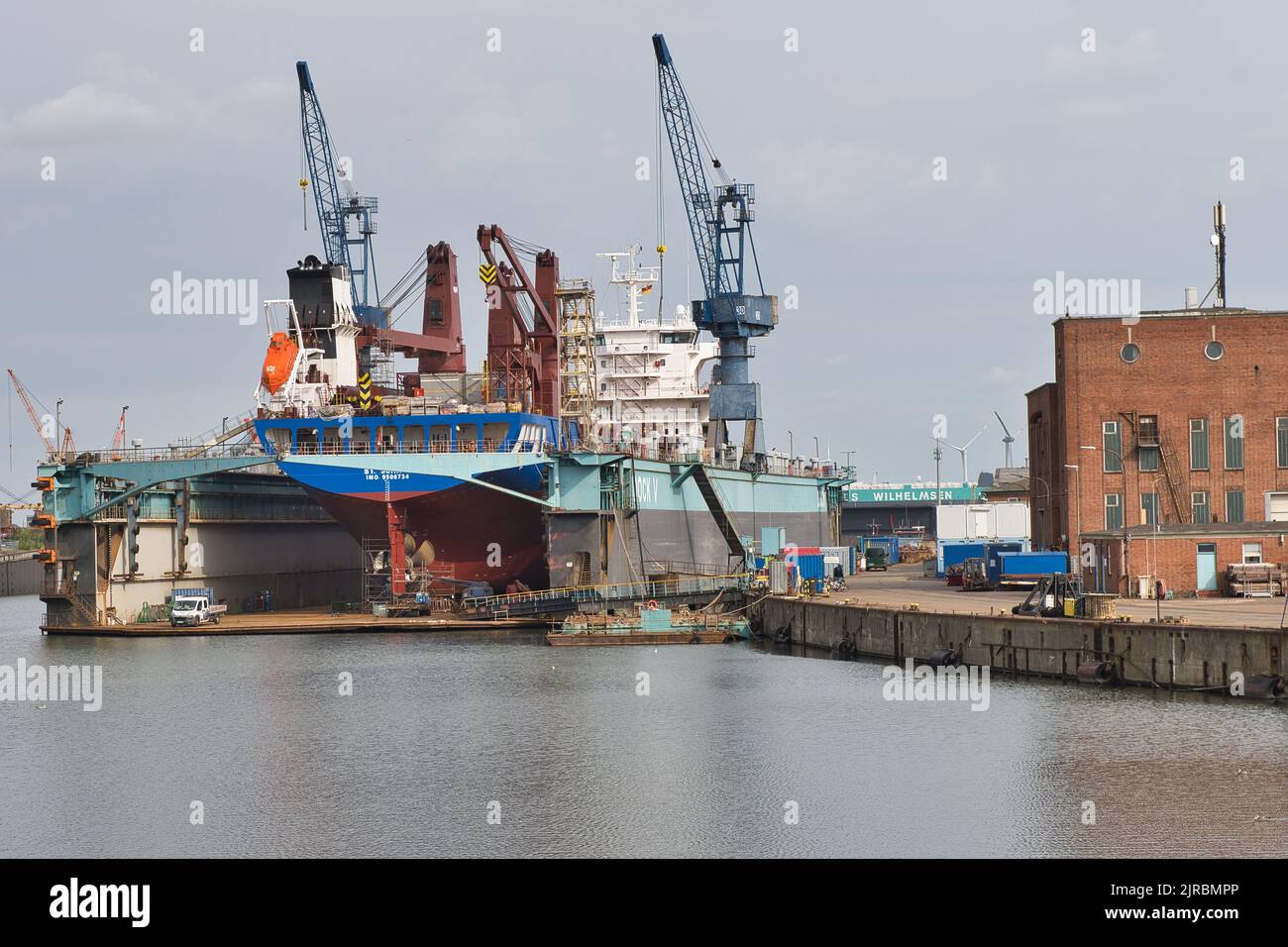 Nordsee, Mare del Nord, Meer, Wasser, acqua, Schiff, nave, Feuerschiff, Fireship, Elba 1, Bremerhaven, Werft, cantiere navale, molo V, Foto Stock