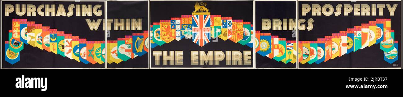 Posters, 'Purchasing Within the Empire Prosperity', fine 1920s-inizio 1930s, Regno Unito, da Austin Cooper, McCorquodale & Co. Ltd., H.M. Stationery Office, Empire Marketing Board. Trovato nella collezione, 2012. Foto Stock