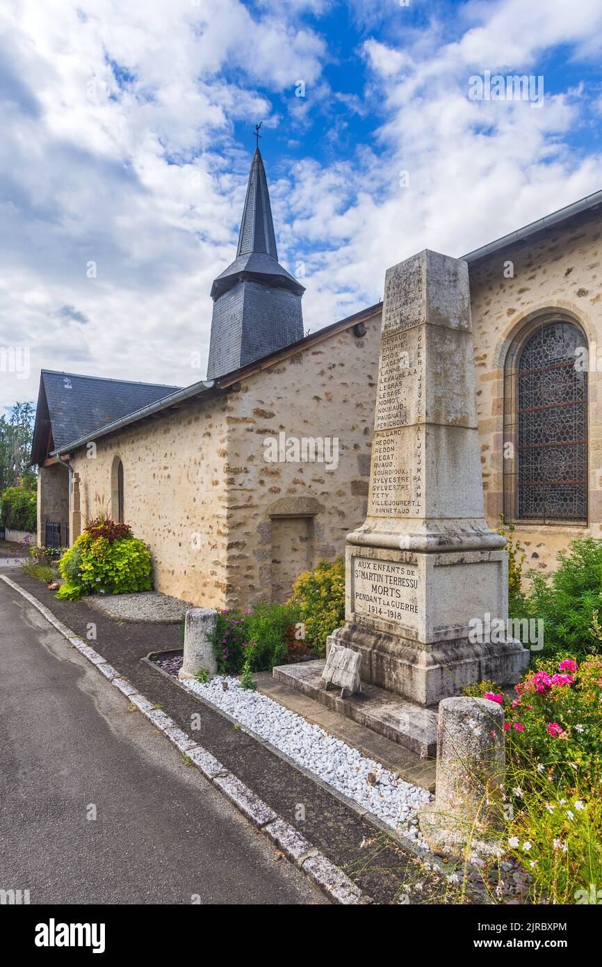 Chiesa di Saint Martin - Saint Martin Terressus, Haute-Vienne (87), Francia. Foto Stock