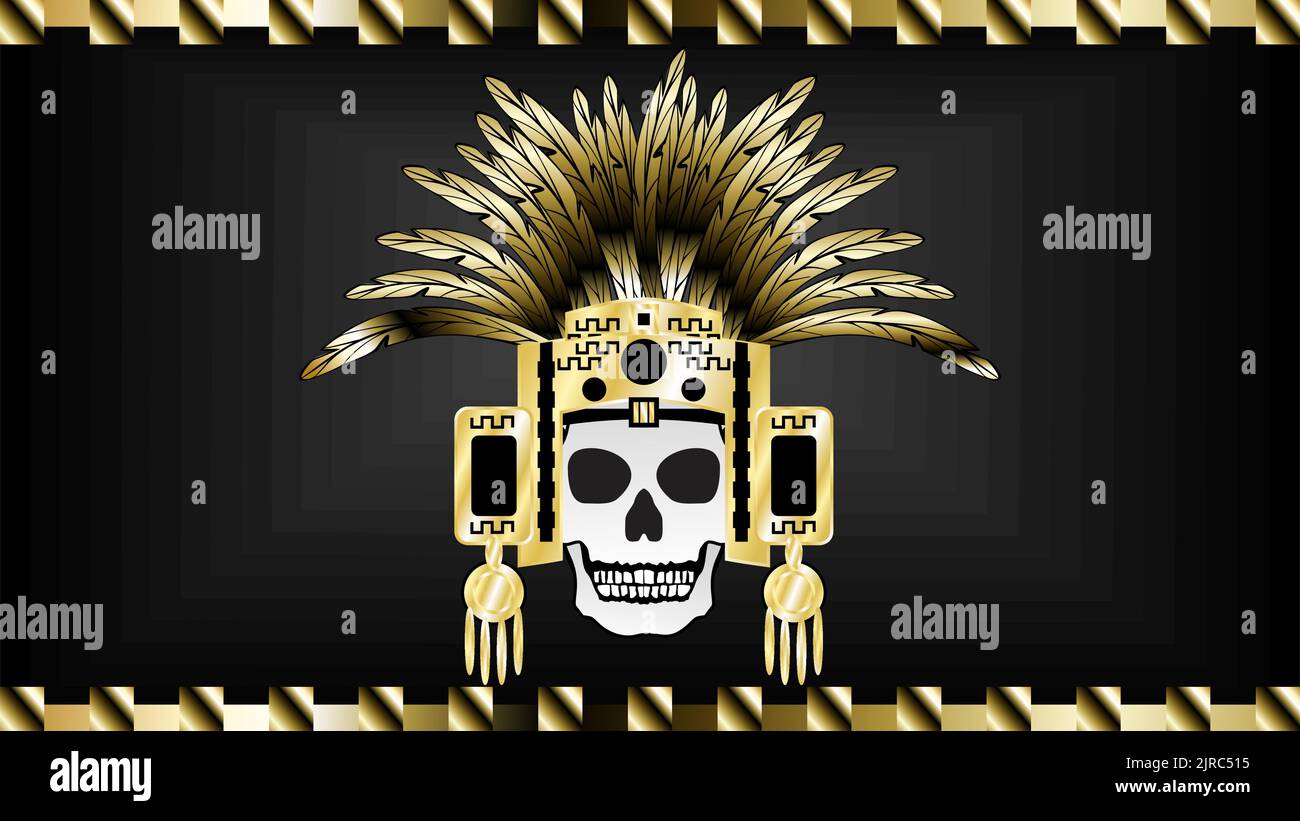 mictlantecuhtli messicano aztec dio illustrazione sfondo in formato vettoriale Illustrazione Vettoriale