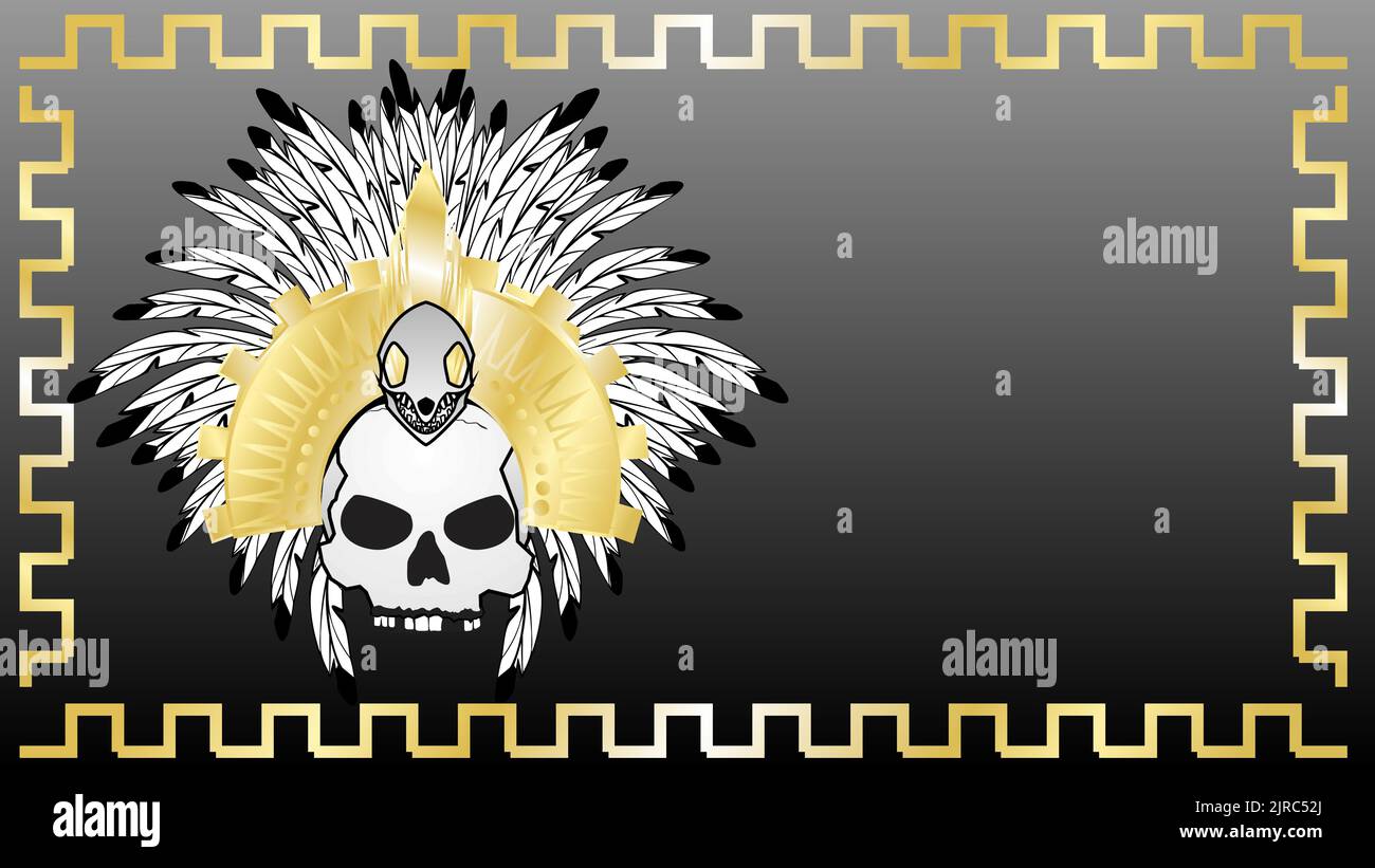 mictlantecuhtli messicano aztec dio illustrazione sfondo in formato vettoriale Illustrazione Vettoriale