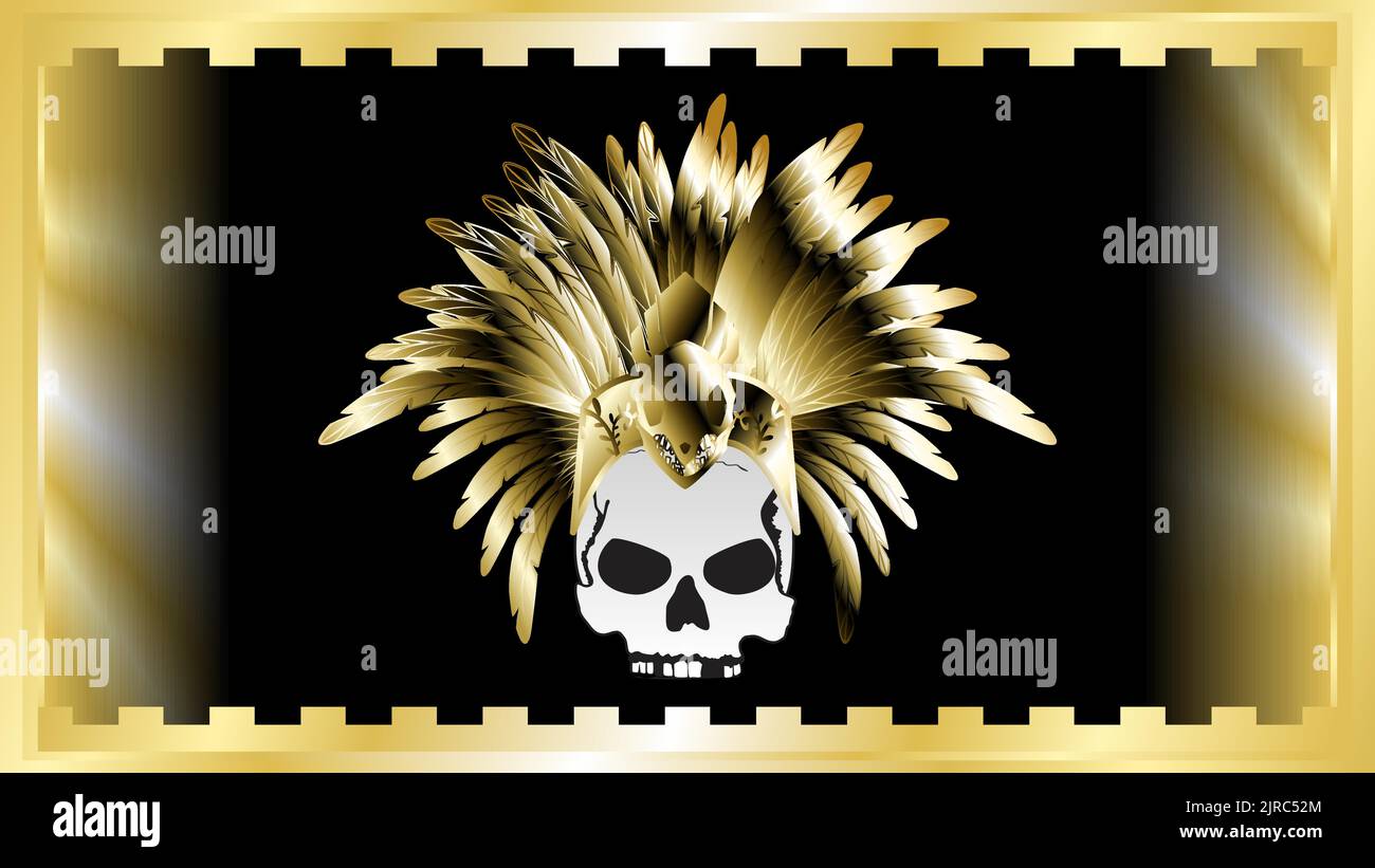 mictlantecuhtli messicano aztec dio illustrazione sfondo in formato vettoriale Illustrazione Vettoriale