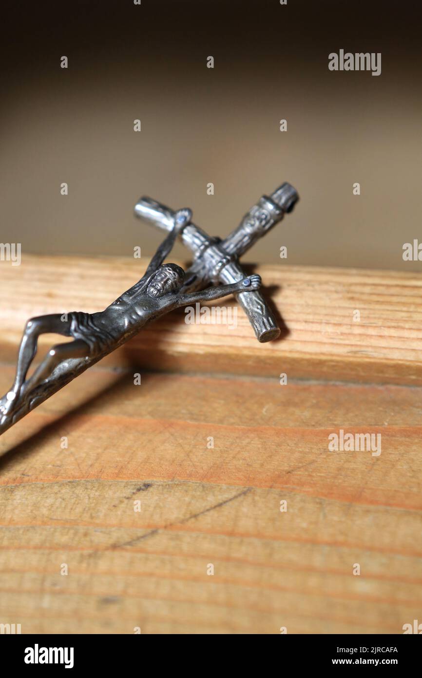 Croce da processione Cristo Crocifisso Bronzo d