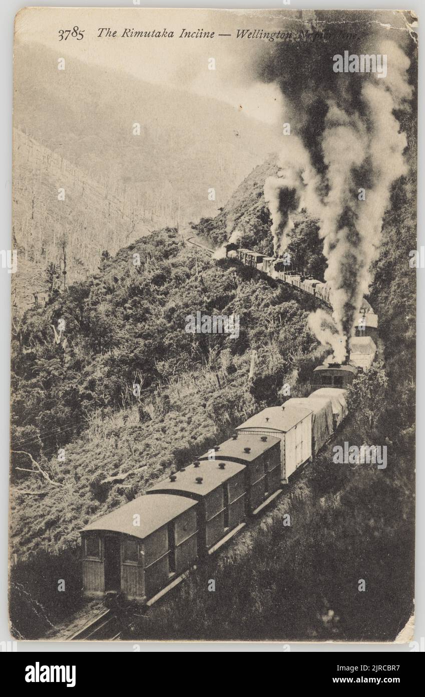 Linea Rimutaka Incline - Wellington-Napier, 1900-1910, Nuova Zelanda, di Muir & Moodie. Dono di Patricia M. Mitchell, 1989. Foto Stock