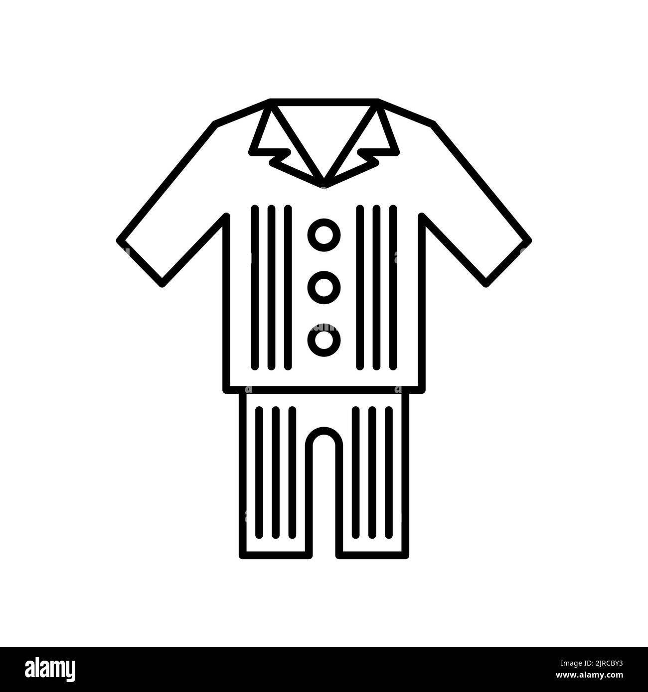 Semplici pigiami Mens per icona del vettore del sonno. EPS 10. Illustrazione raffigurazione in bianco. Segno di clottina notturna. Per qualsiasi scopo... Pigiama isolata a icona singola. Foto Stock