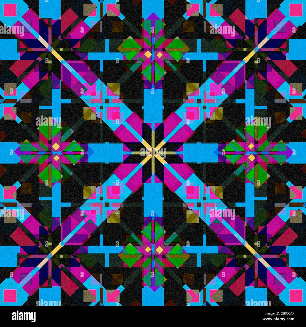 Un'illustrazione artistica astratta con forme geometriche di colore Foto Stock